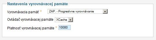 Aktivácia XCache v nastaveniach Joomla! 2.5